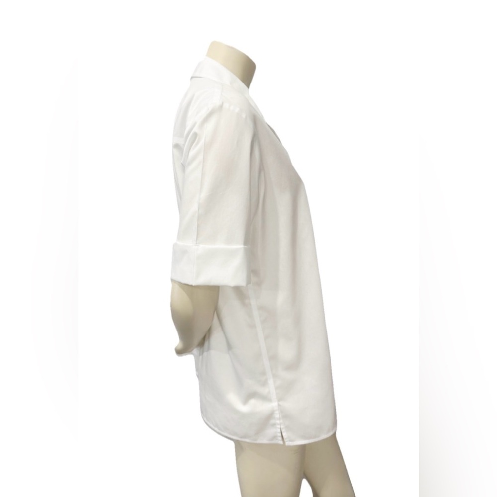 Foxcroft White Non-Iron Short Sleeve Button Down Shirt Size 6 - Picture 2 of 8